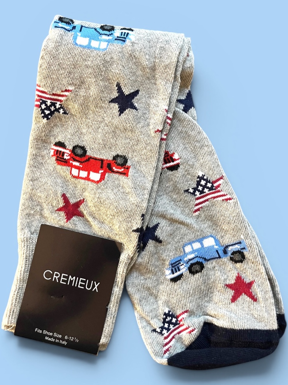 Daniel Cremieux Stars, Stripes and Pickup Trucks Socks Sz 6 to 12.5 NWT